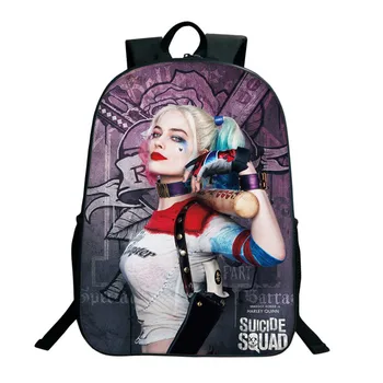 

Suicide Squad Backpack For Teenager Children Harley Quinn Joker School Bags Shoulder Bag Boys Girls School Backpacks