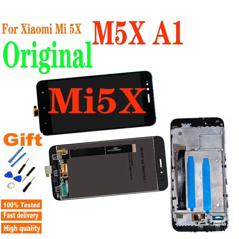 

Original LCD For Xiaomi A1 5X MA1 Mi A1 MiA1 / MI5X MI 5X M5X LCD Display Touch Screen Digitizer Assembly with Frame Sensor Part