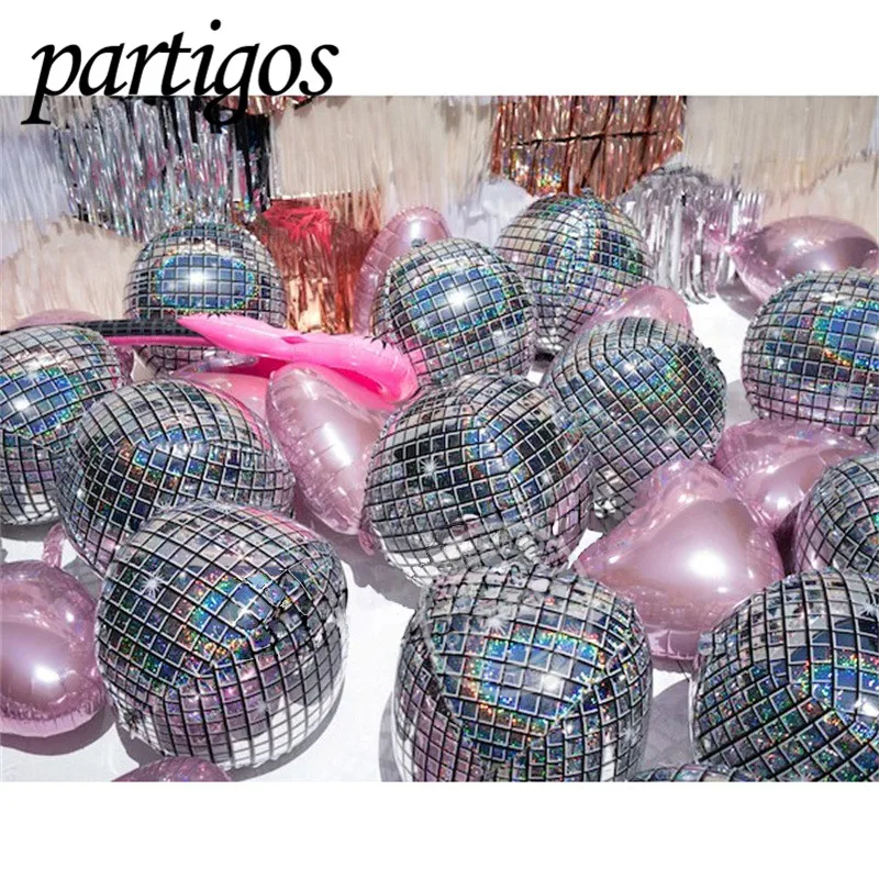 

20pcs 22inch 4D Disco Metalic balloons shiny Foil balloon Wedding Decor 80s 90s Retro Popular Party Decor Rock and Roll Looks