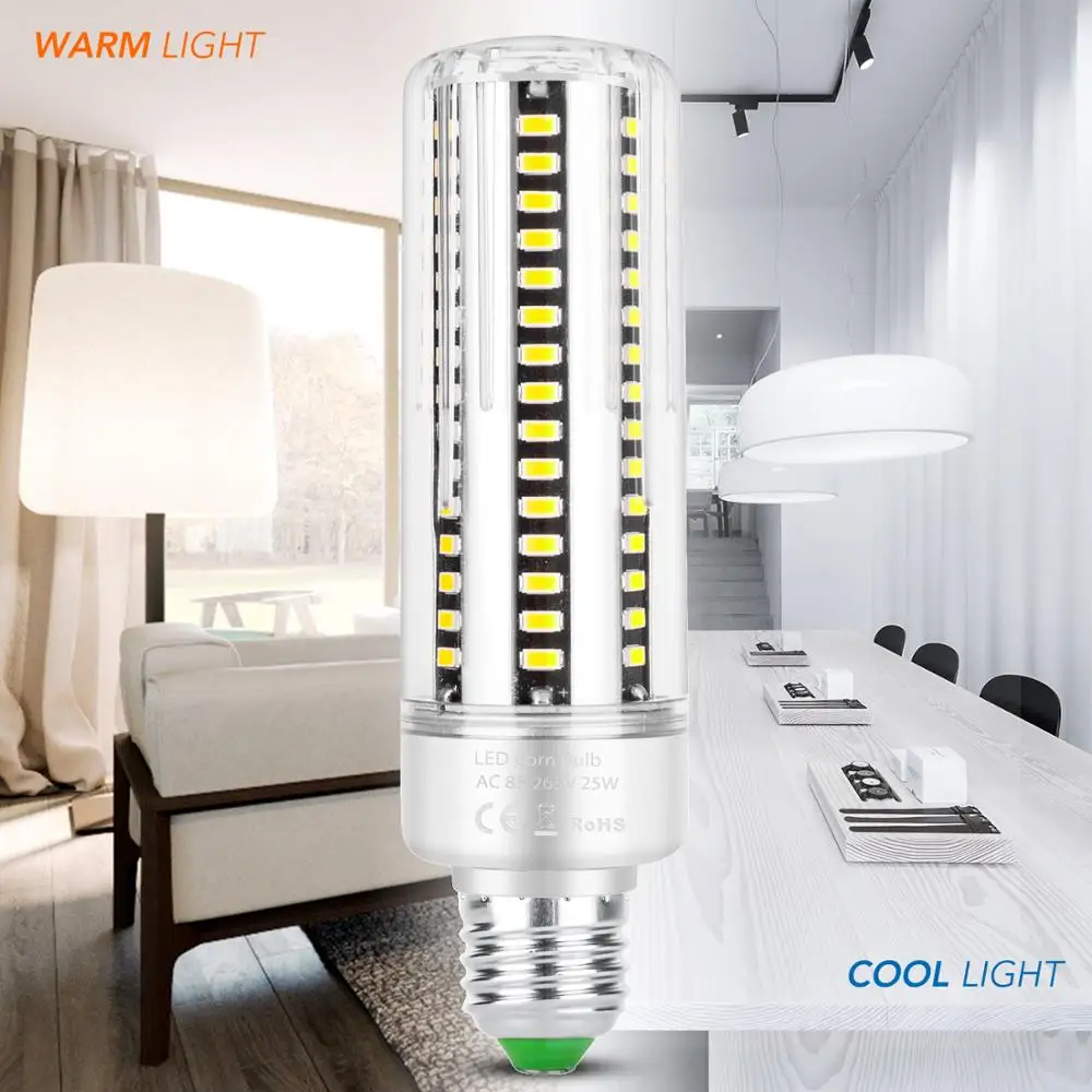 

E27 LED Light E14 Led Lamp 220V Bulb Led Bombillas 5736 SMD Corn Light Bulbs 85-265V Chandelier Candle Lamp for Home Lighting
