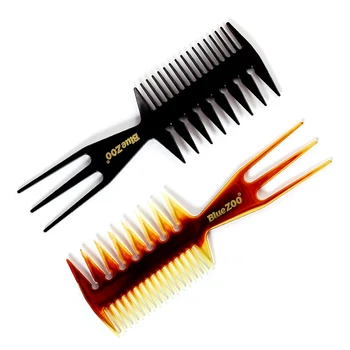 

BlueZoo oil head comb double-sided fish insert comb large tooth flat comb bottom fork comb plate hair styling Portable Hair Comb