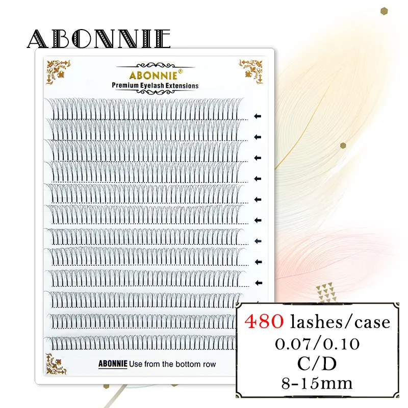 Abonnie big box Premade Fans Faux-Mink-Lash-удлинитель для макияжа-инструменты с коротким стержнем русский-объемные-удлинители