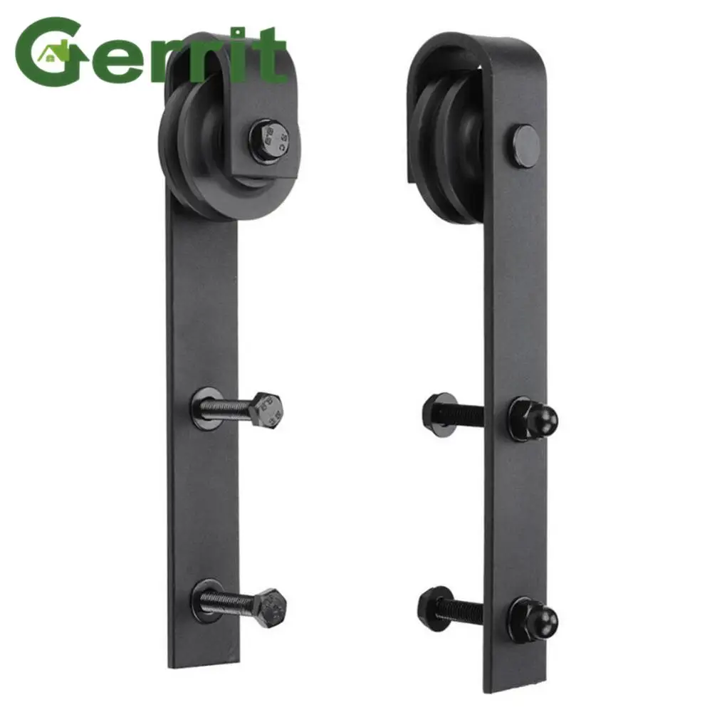 Special Offers Hanger-Roller Hardware Sliding-Wood Barn-Door Warehouse Black Rustic Steel 2pcs Local qn1jpww9Z
