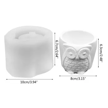 

Durable Silicone Owl Flower Pot Mold Cement DIY Succulent Making Manual Mould GXMA