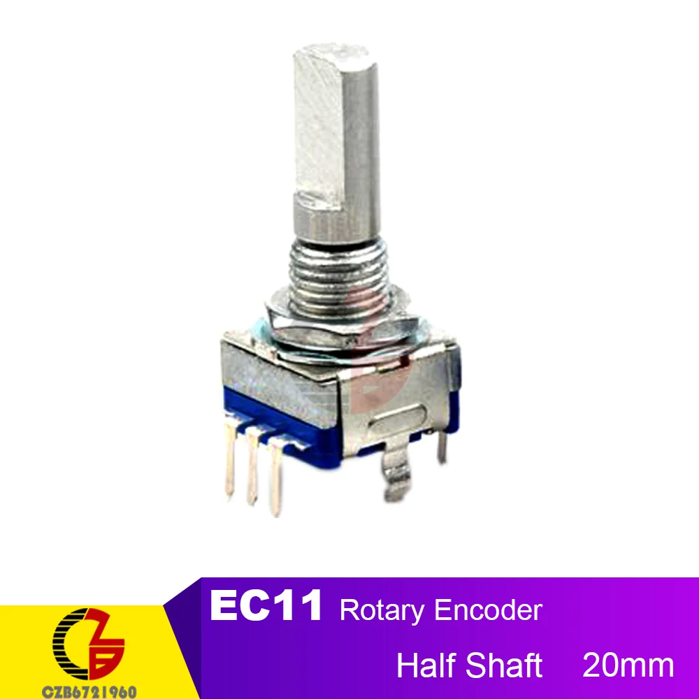 15 мм 20 мм Поворотный кодер переключатель EC11 аудио цифровой потенциометр переключатель кодирования круговой половина ручка вал - Цвет: Half Shaft 20mm