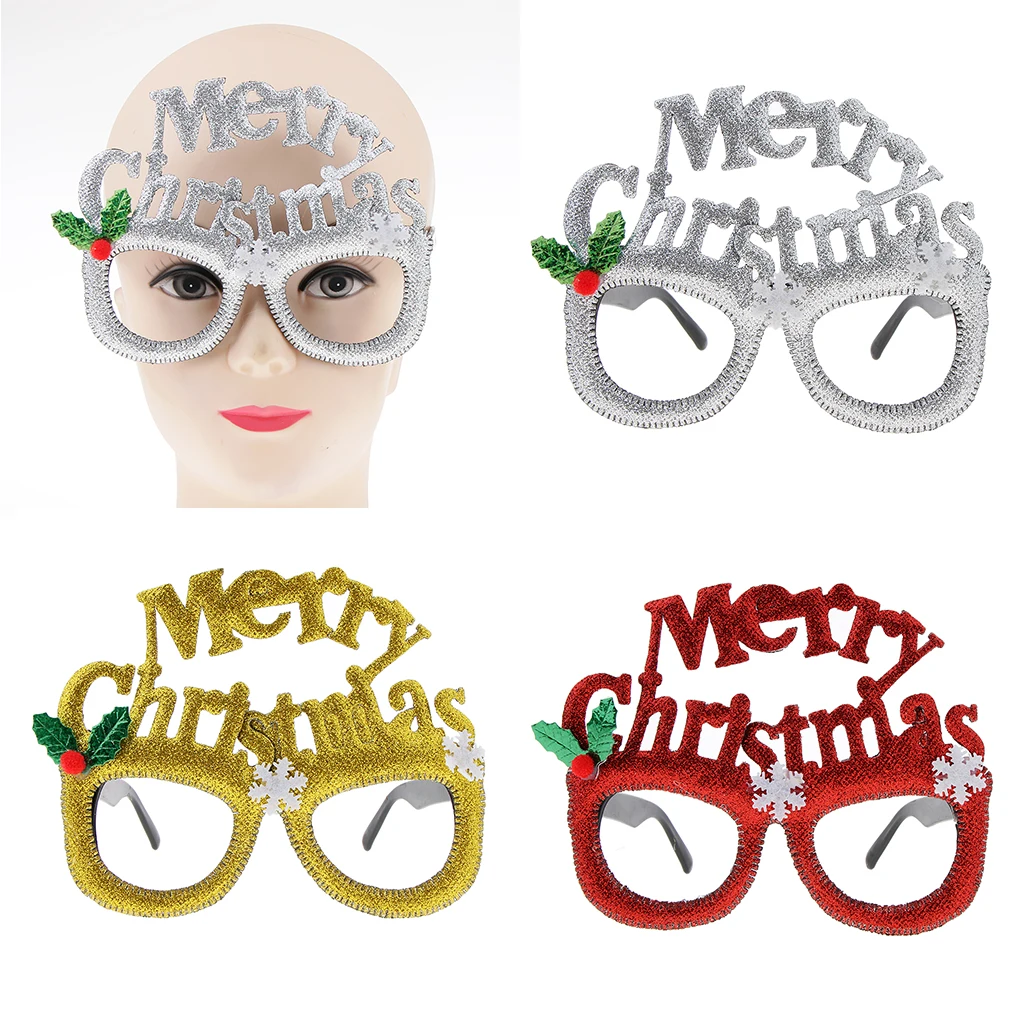 Glitter Merry Christmas Snowflake Sunglasses Novelty Glasses Xmas Party Favors for Parties and Christmas Kids and Adults