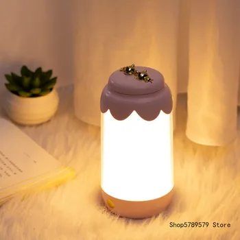 

Nordic Simple Milk Night Light Bedroom Living Room USB Rechargeable Dimmable Creative Intelligent Children Room Decorative Lamp