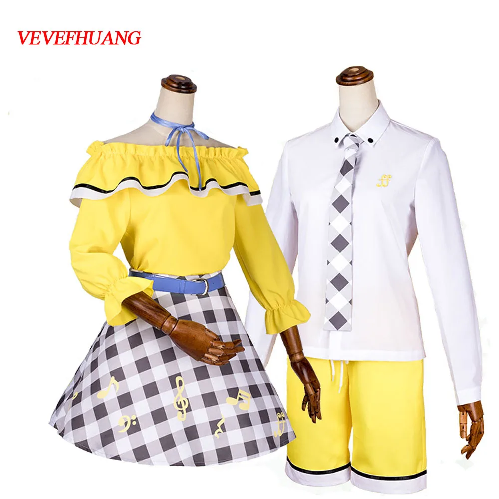 VEVEFHUANG Vocaloid Kagamine футболка Лен Брюки Rin Топы платье униформа наряд Аниме косплей