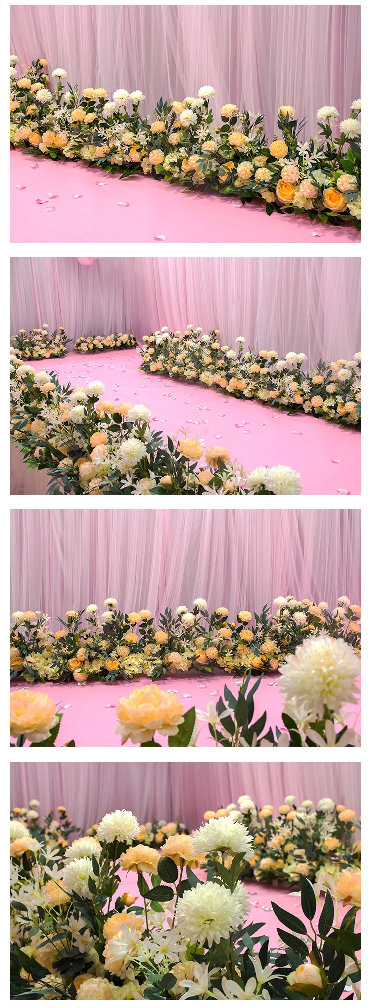 Свадебный дорожный свинец искусственные Искусственные цветы ряд арки цветок украшение Цветочная композиция домашний цветочный фон Настенный декор