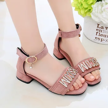 

Girls New Princess Sandals 2020 Summer Fish Mouth Sandals Kids For Party Children's Shoes Diamond Soft Bottom Roman Shoes D171