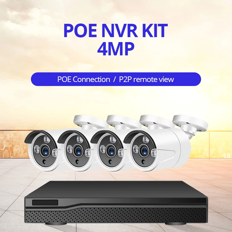 Система камеры безопасности Wheezan 4MP CCTV 2 ТБ HDD H.265 POE NVR ONVIF 4CH P2P домашний комплект ip-камеры видеонаблюдения на открытом воздухе