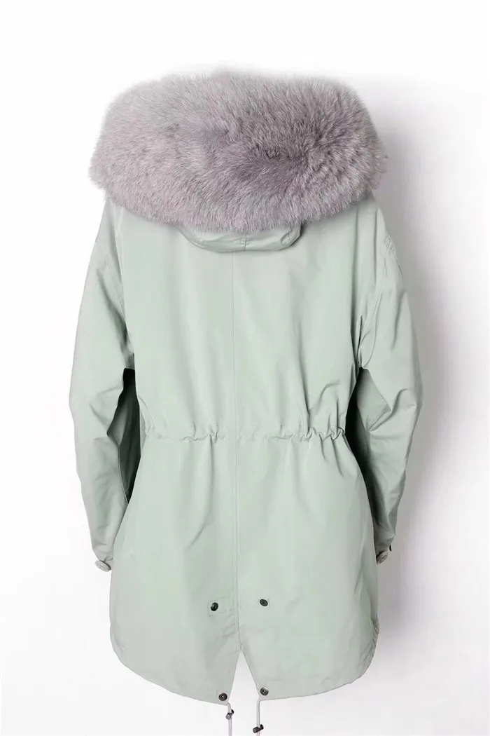 Chaquetas Mujer Женская парка из натурального Лисьего меха, зимняя меховая подкладка из натурального Лисьего меха, пальто для женщин