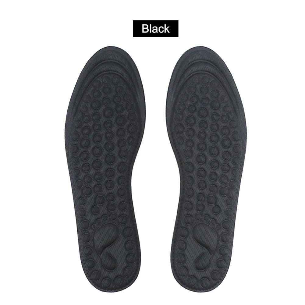 black size 33-36 1 пара 4D массажные стельки амортизация мягкая губка дышащая подошва-OPK - Цвет: black size 33-36
