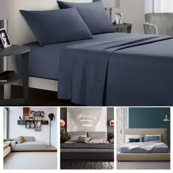 

New design, solid color design, 3/4 bedding sets of mattresses bedspread sets / flat / pillowcase Full/Queen/King Bedding Set