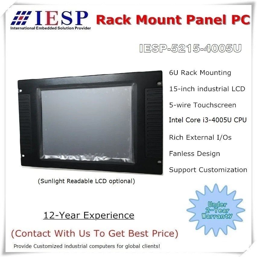 15 дюймовая Подставка для ПК процессор Core i3 4005U/4 ГБ ОЗУ/500 Гб HDD Inudstrial touch Panel PC
