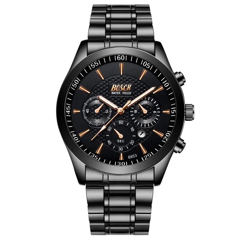 

BOSCK Watch Men Military Sports Waterproof Wristwatch Display Date Quartz Watch Stainless Steel Sports Clock relojes para hombre
