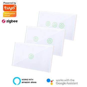 

Zigbee 3.0 switch with neutral US touch switch tuya smart life app work with alexa google home