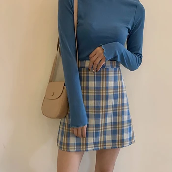 

Retro High Waist Plaid Skirt
