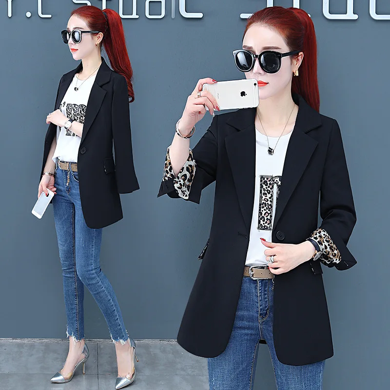 

Suit Jacket WOMEN'S Dress 2019 Autumn New Style Korean-style French Short-height Western Style British Style Versatile Tops