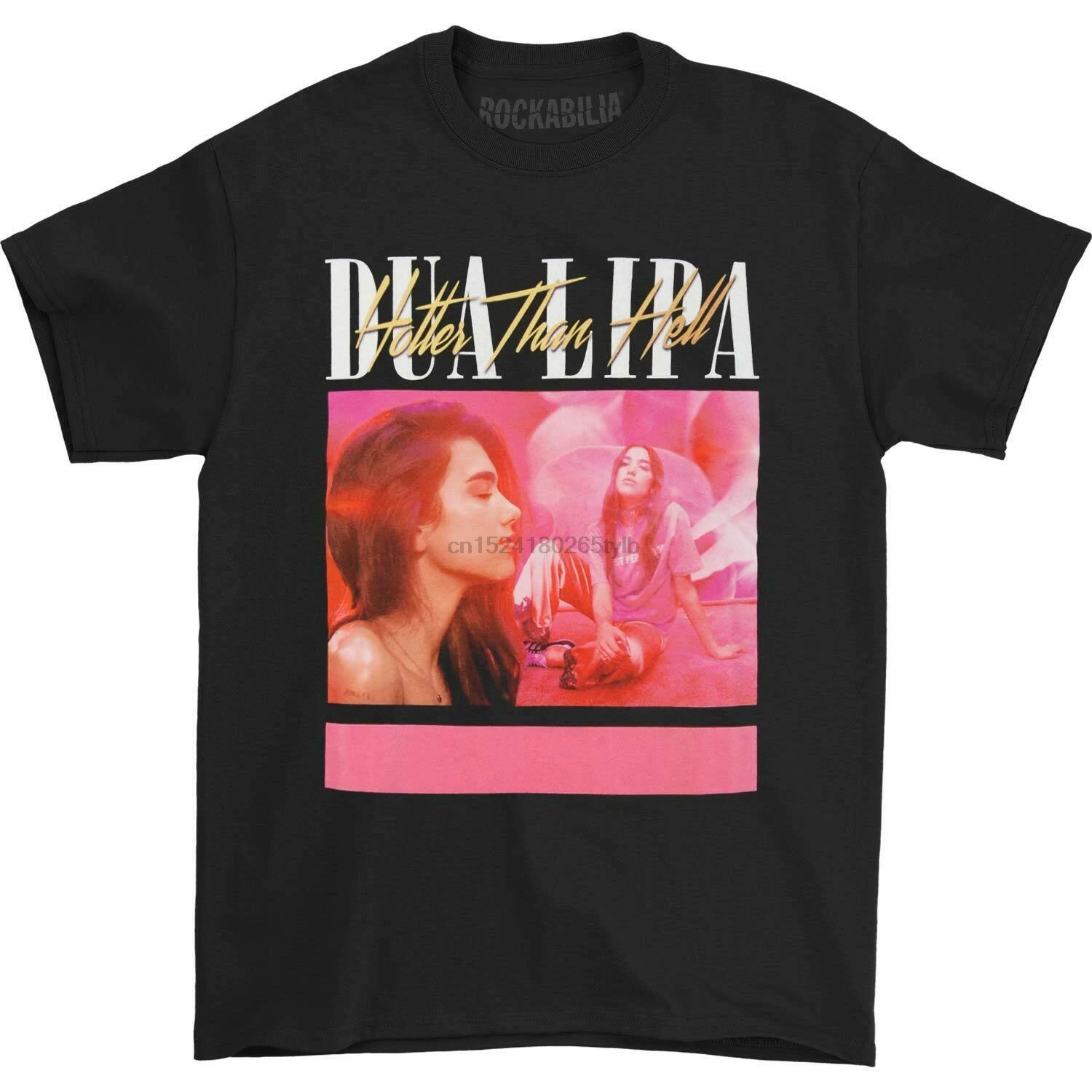 Dua Lipa Men 90s Tee T-shirt Black 