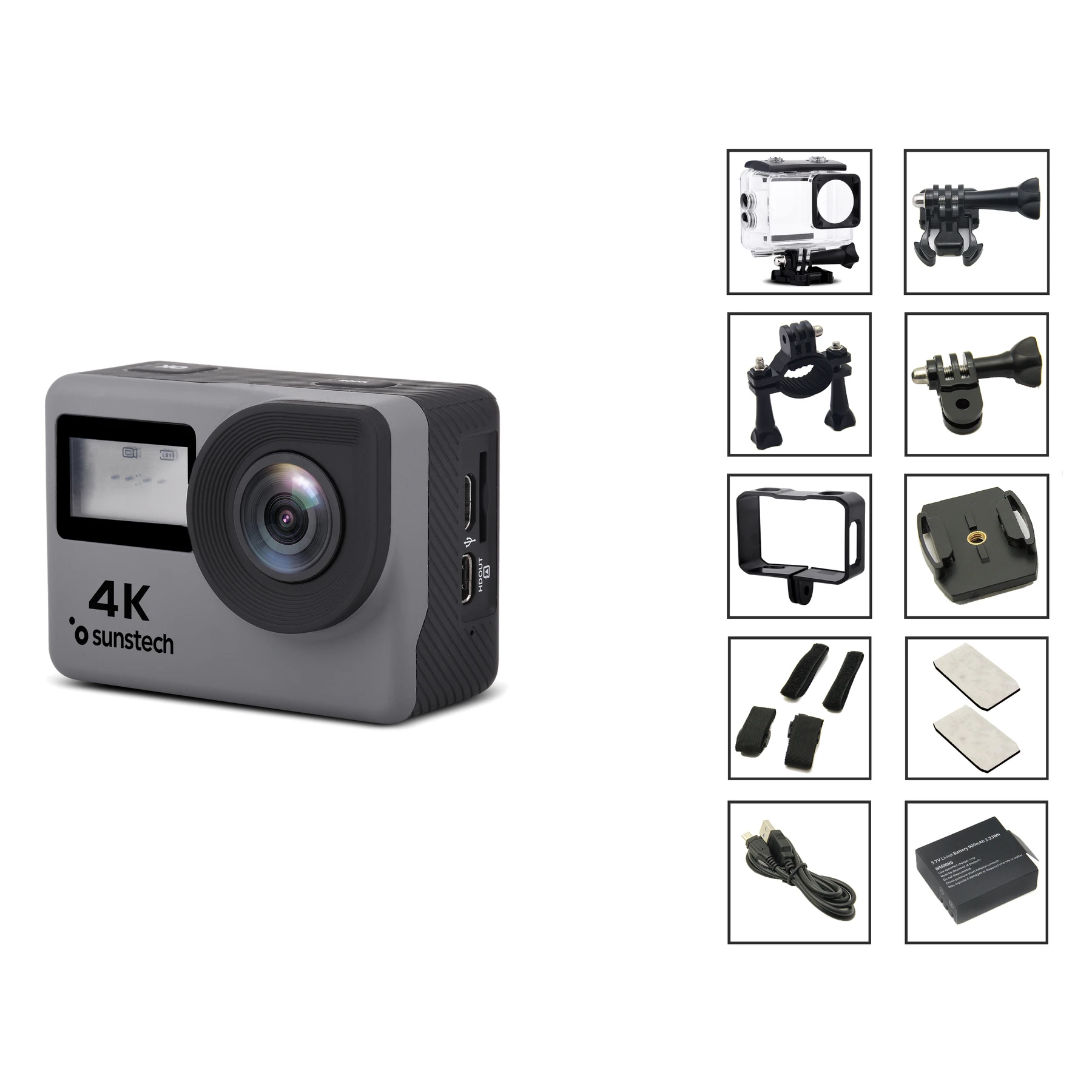 ADRENALINE4K, Sunstech, camara deportiva, 4K, WIFI, deporte, impermeable, acción, vídeo, accesorios incluídos