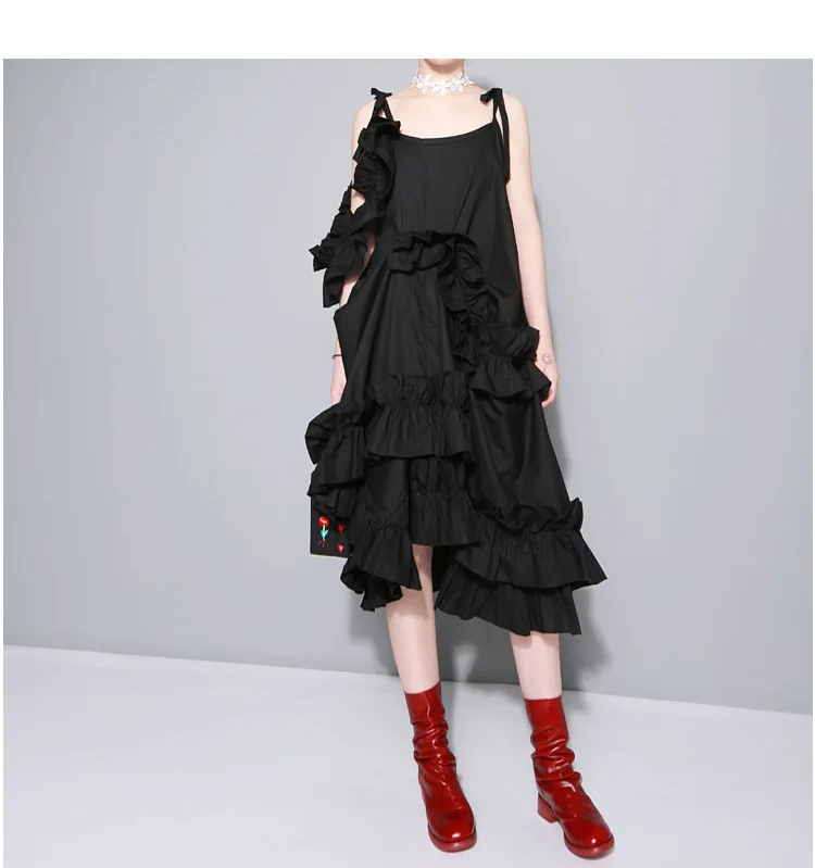 New Fashion Style Irregular Multi Layer Ruffles Sexy White Dress Fashion Nova Clothing