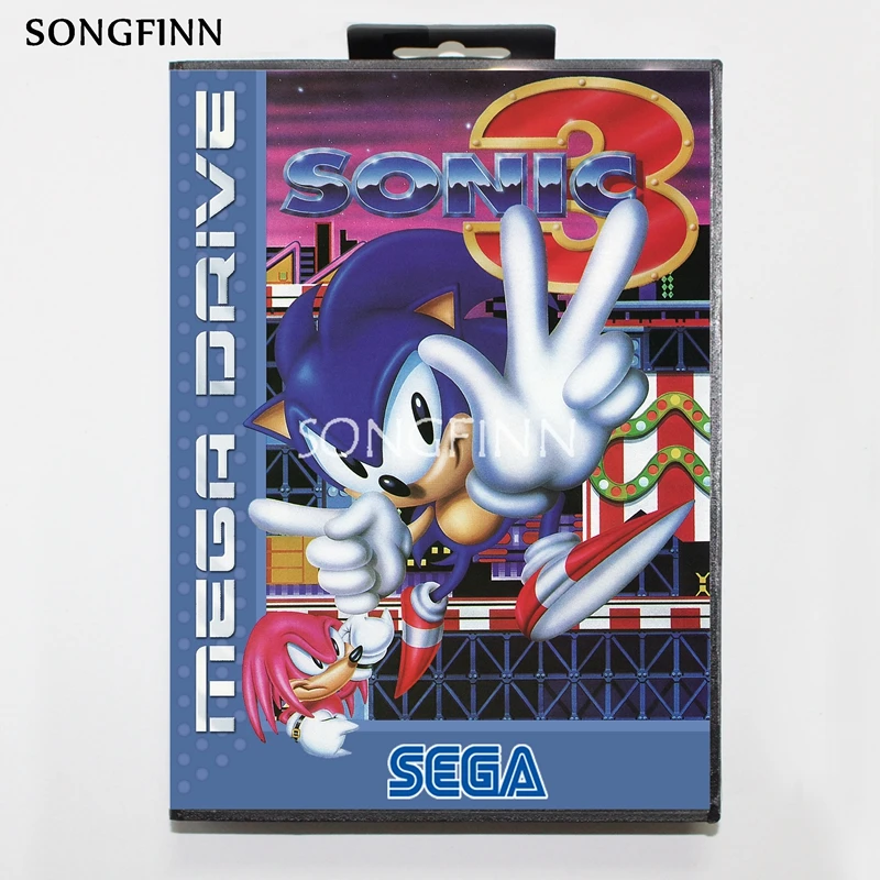 16 бит MD карта памяти с коробкой для Sega Mega Drive Genesis Megadrive Sonic 3 EU|Картриджи| |