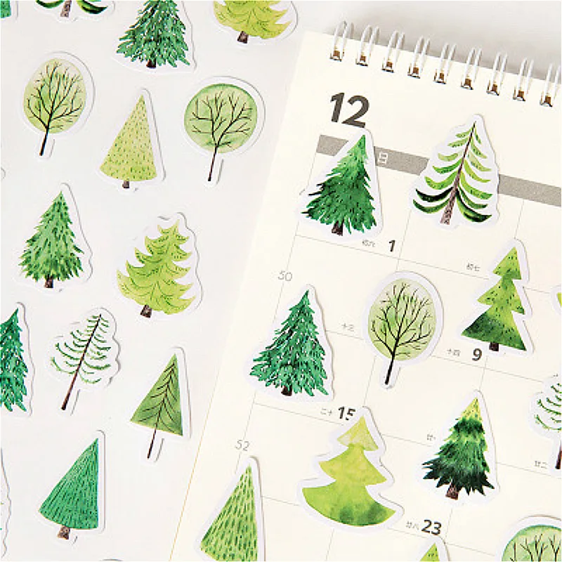 1pack Kawaii Yuan Ho Forest Memo Pad Plaids Lines Note Sticky Paper Cartoon Stationery Planner Stickers Notepad School Supplies