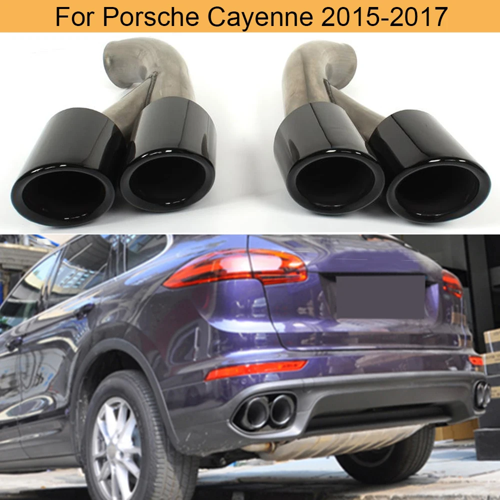 Выхлопные наконечники Глушитель Трубы для Porsche Cayenne 2015 2017 нержавеющая сталь
