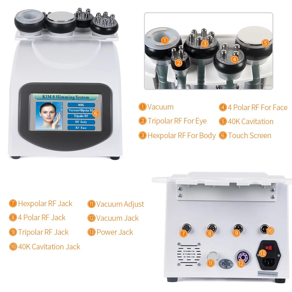 US $414.89 5In1 Professional 40K Cavitation Ultrasonic RF Slimming Machine Anti Cellulite Multipolar Radio Frequency Tighten Beauty Machine
