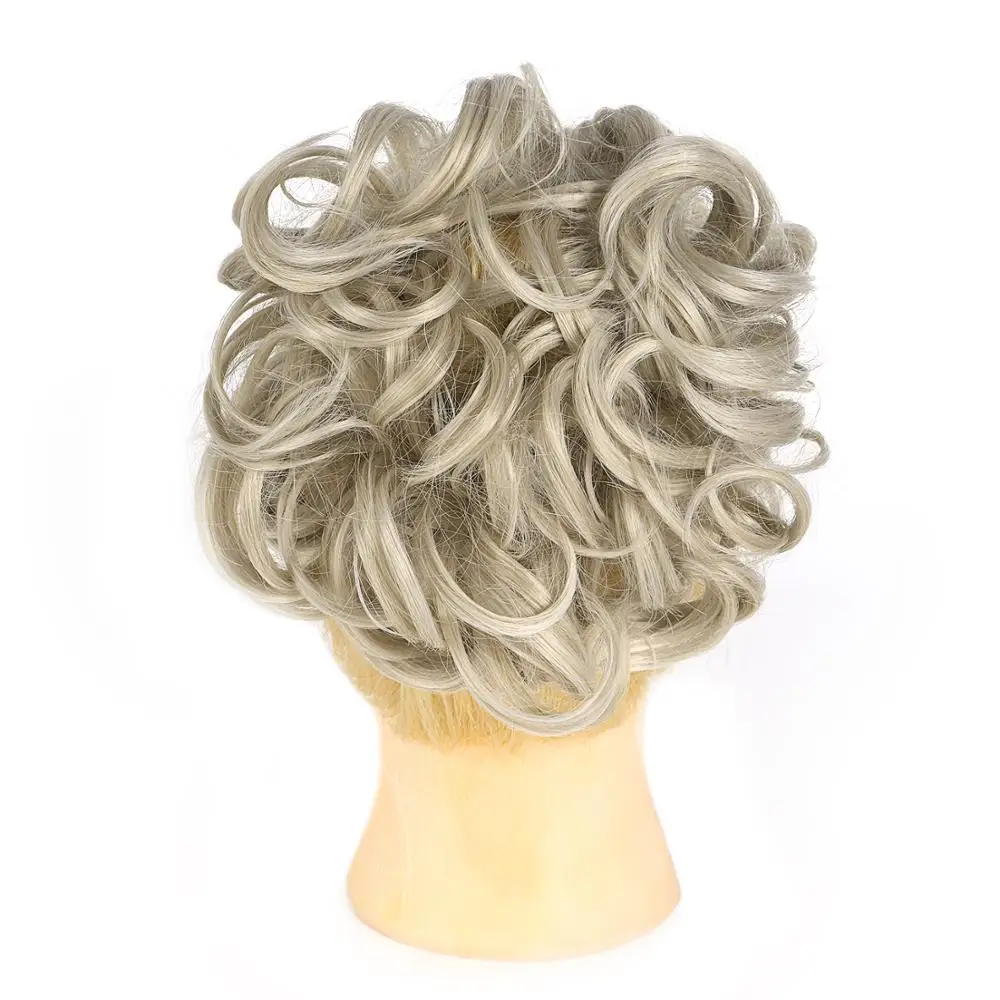 NeitsiSynthetic Hair Bun Messy Curly Scrunchie Chignon с эластичной лентой Updo shairpieces For Women Heat