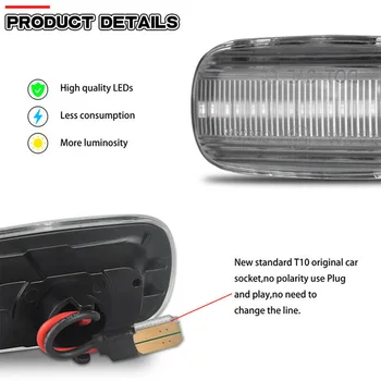 

Smoke Side marker lights Transparent Waterproof 2pc 2* Sequential Side