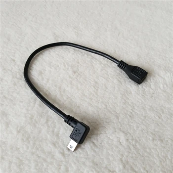 

Wholesale 100pcs/lot Mini USB Right Angle Beding Male Adapter to Female Data Cable Extension Wire for MP4 Phone Black 25CM