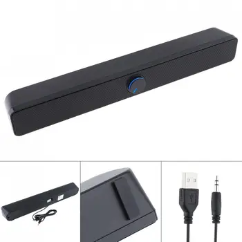 

Desktop Strip Soundbar Subwoofer Speaker with 3.5mm Stereo Jack and USB Powered speaker for PC / Laptop / Mobile Phone