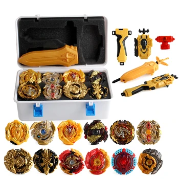 

Tops Set Launchers Beyblade Burst Toys Fusion Fighting Gyro Arena Set With Launcher Metal God Fafnir Spinning Top Blades Toy XD