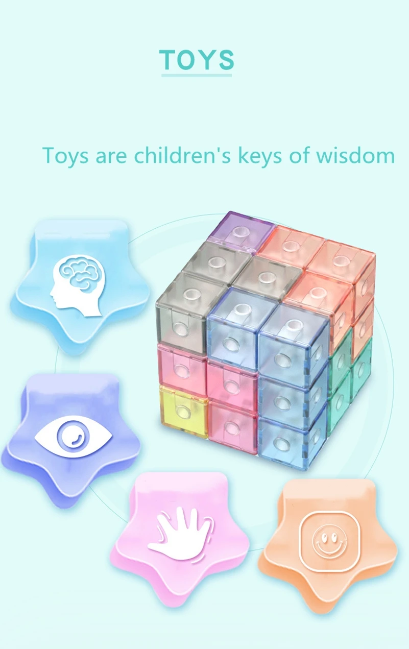 Qiyiパズルブロックマジックキューブ磁気ブロック相馬磁石キューブ3 × 3キューブ教育玩具子供のおもちゃのための立方|Magic Cubes| -  AliExpress