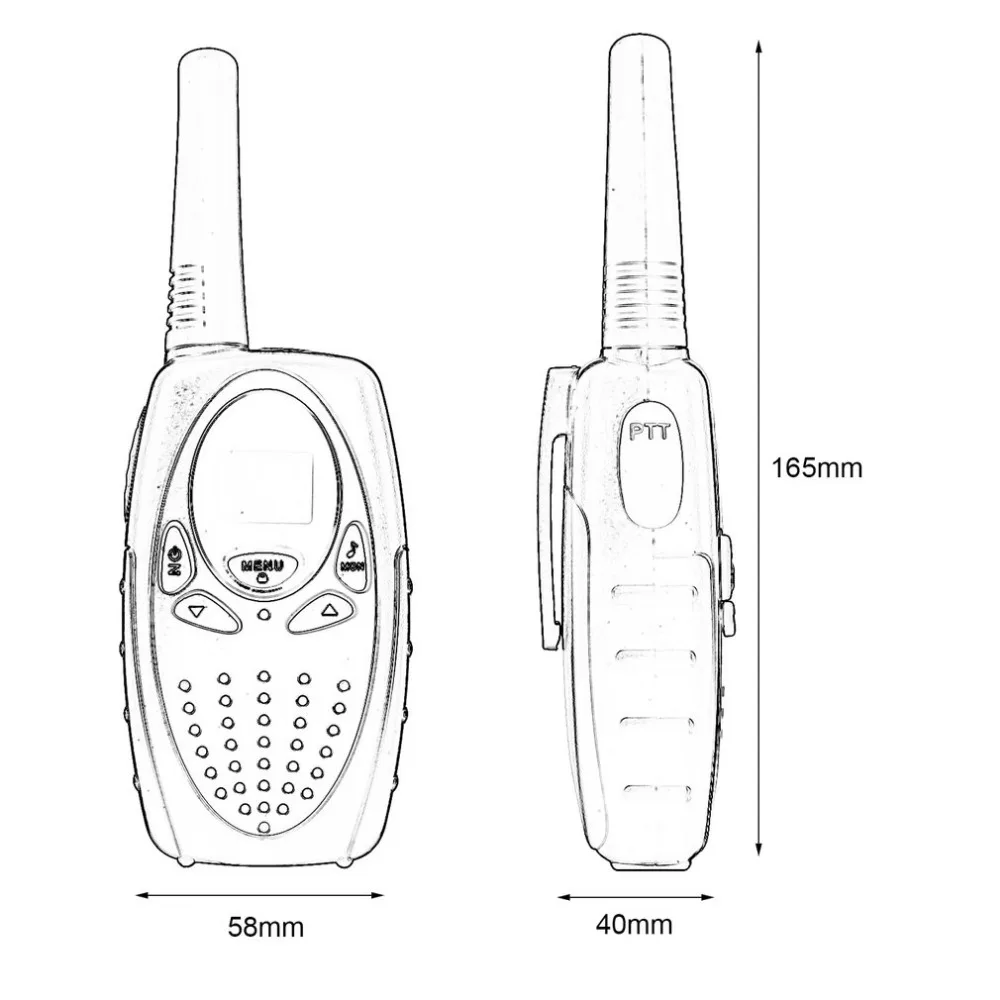 Портативный 2 шт. Walkie Talkie двухстороннее радио беспроводной переговорный с ЖК-экраном дисплей Регулируемый регулятор громкости Зажим для ремня