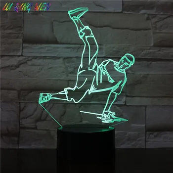 

Children's Led Night Light Lamp Sport Street Dance Action Figure Hip Hop Boys Bedroom Deco Table 3d Night Lamp Kids Nightlight