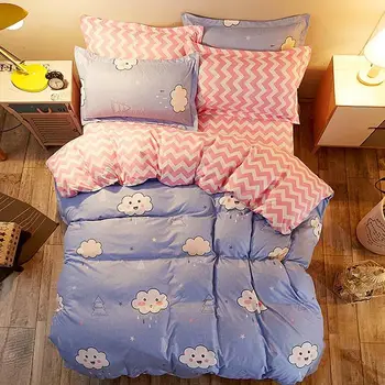 

39Cloud 4pcs Girl Boy Kid Bed Cover Set Duvet Cover Adult Child Bed Sheets And Pillowcases Comforter Bedding Set 2TJ-61017