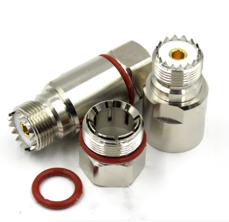 2pcs Connector PL259 UHF Female Jack SO239 for 1/2" 50-12 RF Corrugated copper adapter adaptor
