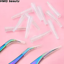 10 шт. Прививка ресниц наконечники крышки Пинцет Силиконовые чехлы падения плохой комплекты пинцетов ресницы вспомогательные инструменты