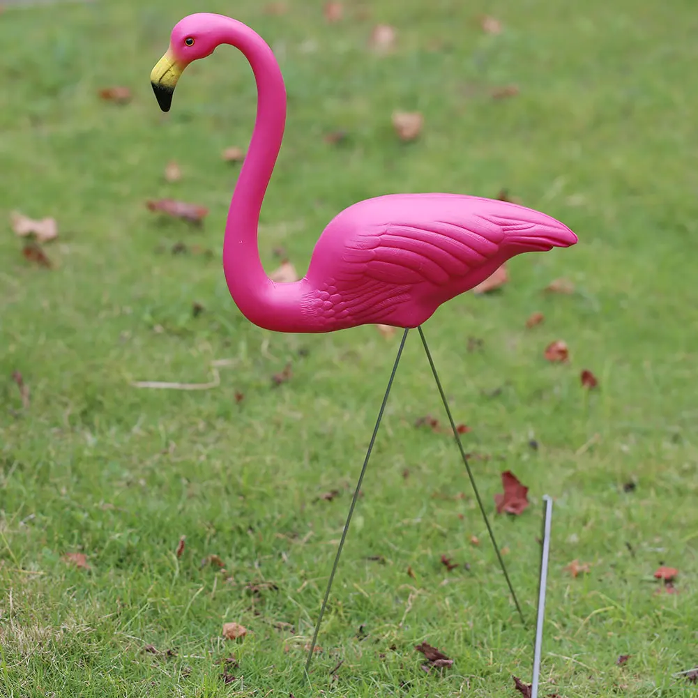 SOLEDI 1 Set Outdoor Gardening Decor Decal Flamingo Garden Artificial Flamingo Pink/Red for Festival Villa Home Garden Supply