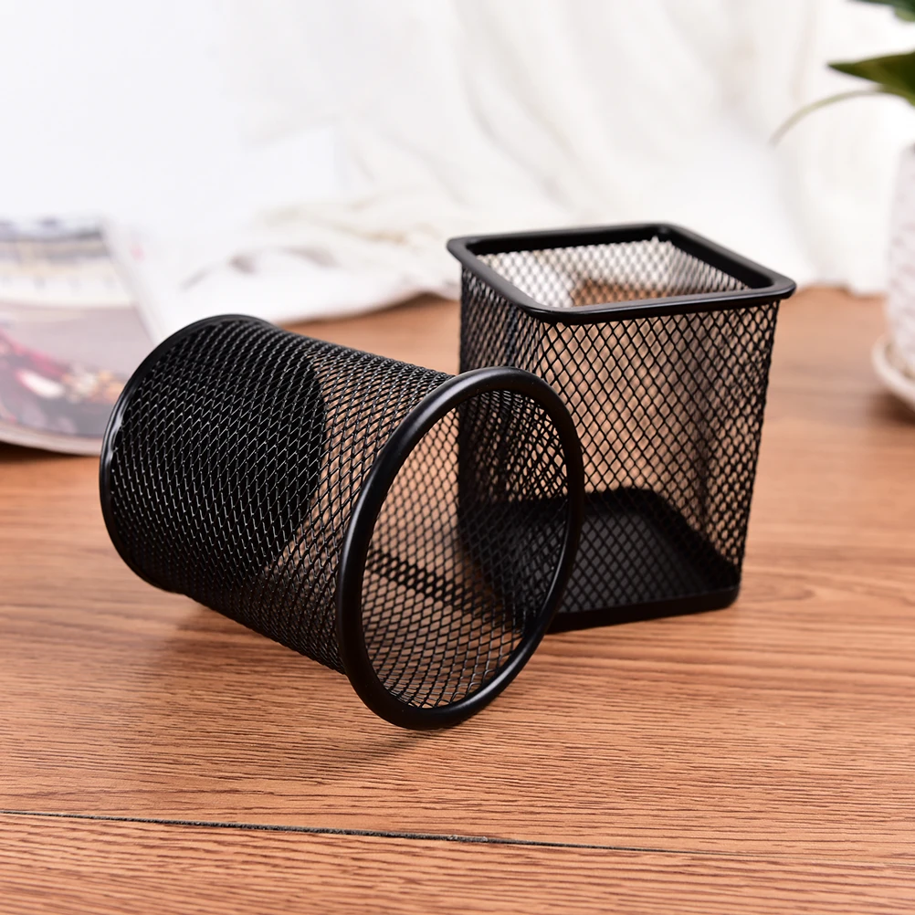 

Multi Functional Pen Pencil Holder Desktop Office Modern Supplies Storage Ornament Metal Mesh Case Brush Pot Storage Supplies