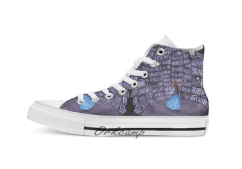 

So Many Books Custom Casual High Top lace-up Canvas shoes sneakers Drop shipping