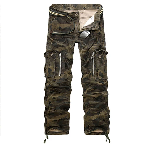 sand camo Новая мода Для мужчин Брюки-карго модные камуфляжные брюки хлопковые брюки-карго на молнии Для мужчин с большим количеством карманов праздничные "плюс сайз" 28-40 - Цвет: sand camo