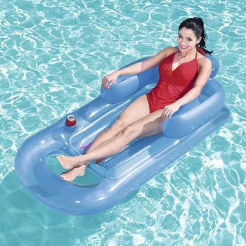 

Backrest Inflatable Floating Lounge Chair Single Floating Bed Waterbed Beach PVC Swim Ring Backrest Inflatable Row