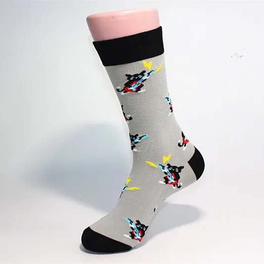 Бренд Премиум мужские счастливые носки 20 цветов полосатые клетчатые алмазные носки с вишней мужские чёсаные хлопковые Calcetines Largos Hombre