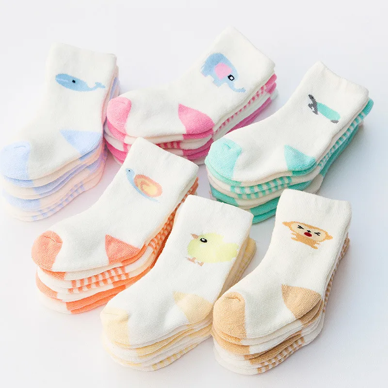 4Pairs/lot Newborn Baby Socks Cartoon Warm Baby Socks for Girls Infant Cotton Baby Boys Socks Spring Autumn Winter