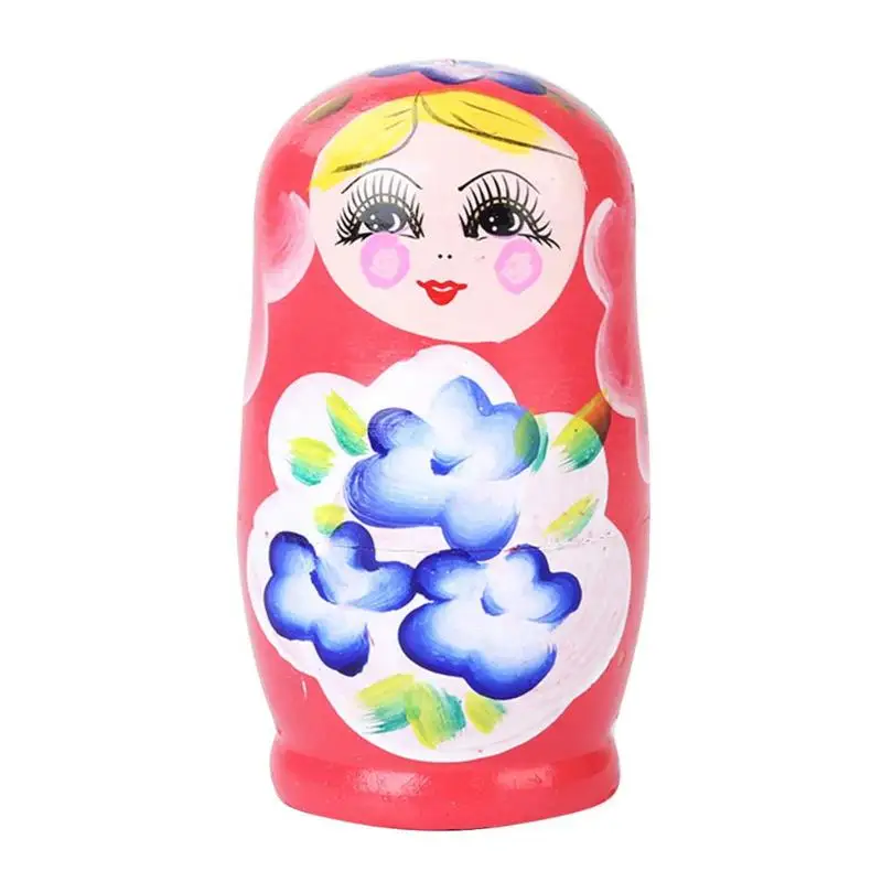 Куклы для девочек в русском Matryoshka, игрушки для родителей и детей, развивающие интерес, матрешки, ремесла для детей, подарок на день рождения - Цвет: Розовый