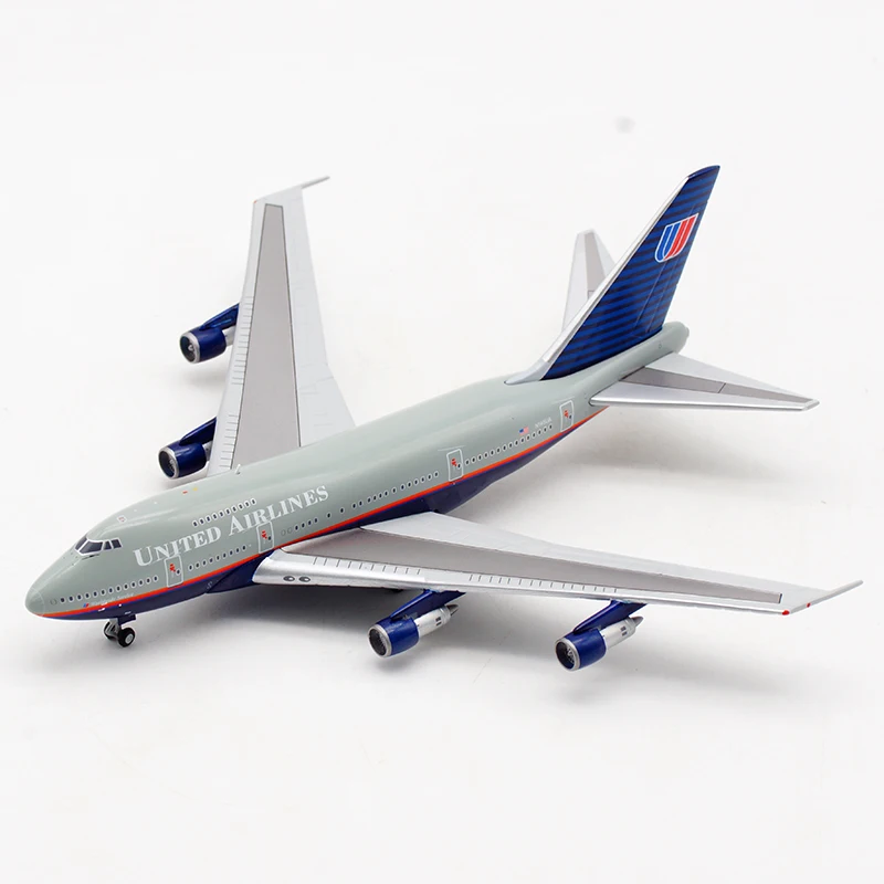 Литая игрушка 14 см модель самолета 1/400 B747SP N145UA United Airlines из сплава с грузовым